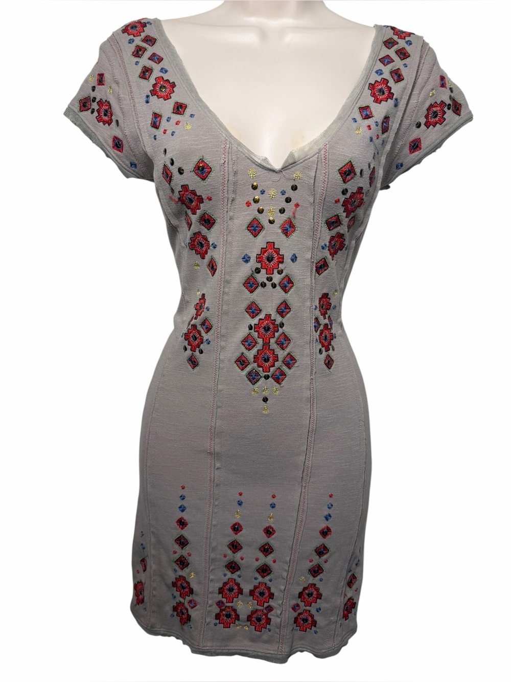 Free People "Rich In Embroidery" mini xsmall dress - Picture 3 of 14